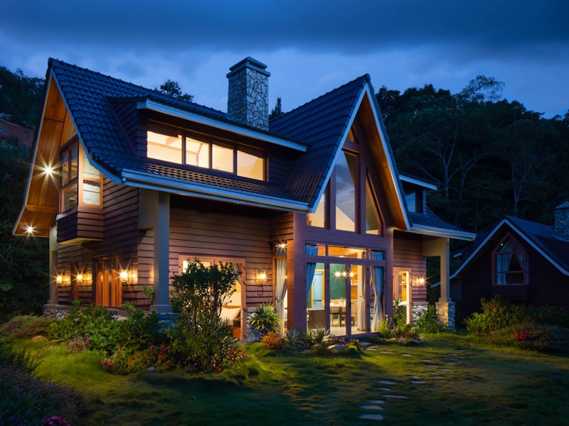 Beautiful residential property with rainbow